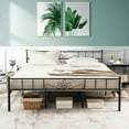 thumbnail image 3 of Gymax King Size Metal Platform Bed Frame with Headboard Footboard Mattress Support, 3 of 10