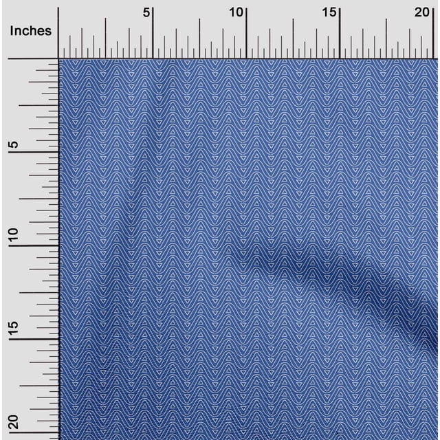 oneOone Polyester Lycra Fabric Waves & Triangle Geometric Fabric Prints by Yard 56 Inch Wide