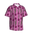 thumbnail image 2 of Daiia Tulips Flowers Hawaiian Shirt for Men Gentle Cotton Regular Short Sleeve Casual-XX-Large, 2 of 9