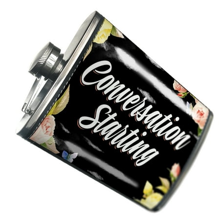 

NEONBLOND Flask Floral Border Conversation-Starting