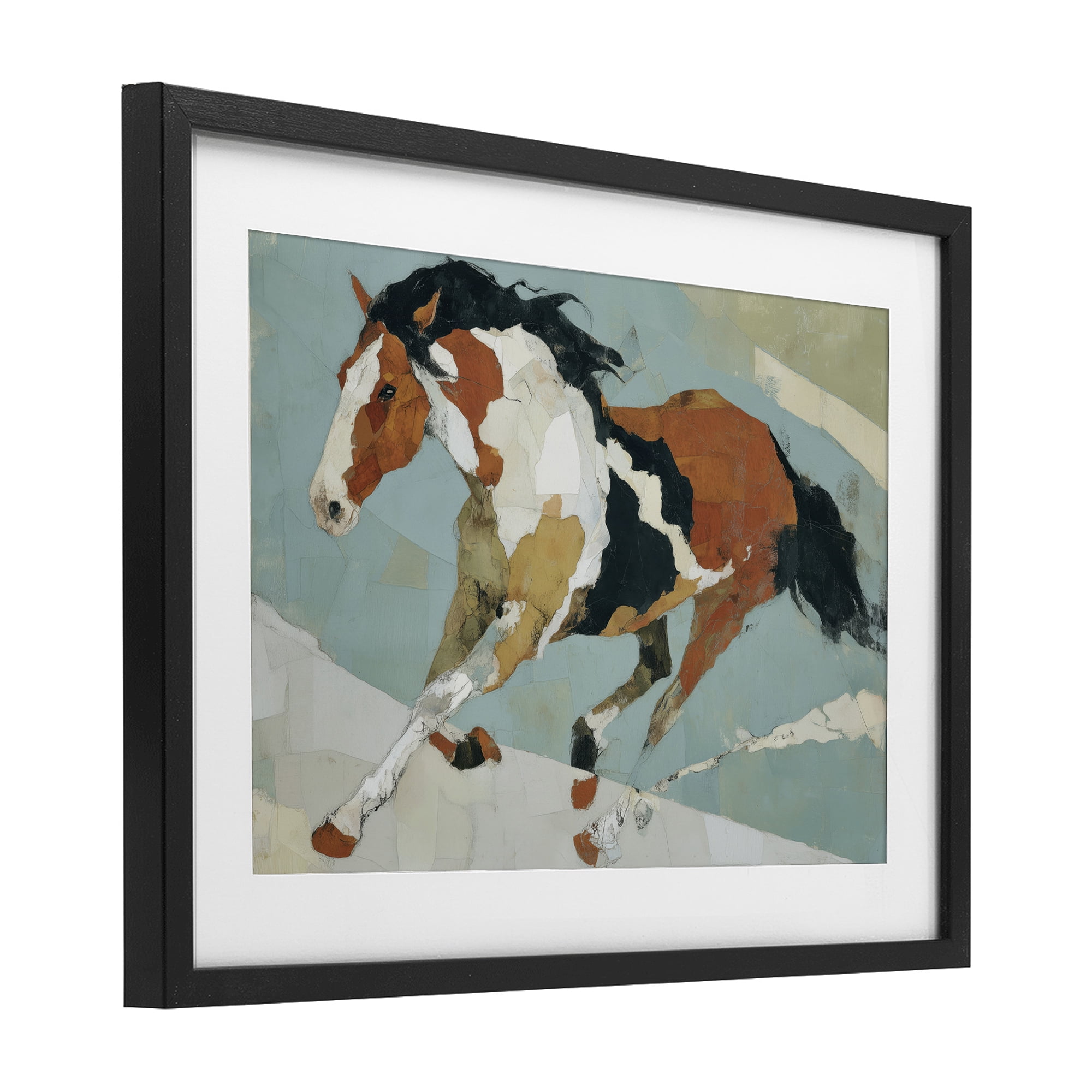 Stupell Industries Paint Horse in Motion Black Framed Print Under Glass, design by Chromatic Storm Studio