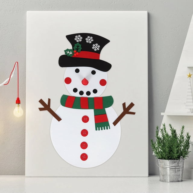 Juegos para colgar en la pared exquisito muñeco de nieve de fieltro decorativo de bricolaje regalos para el hogar para niños Vacaciones para niños Decoraciones navideñas ANGGREK Otros