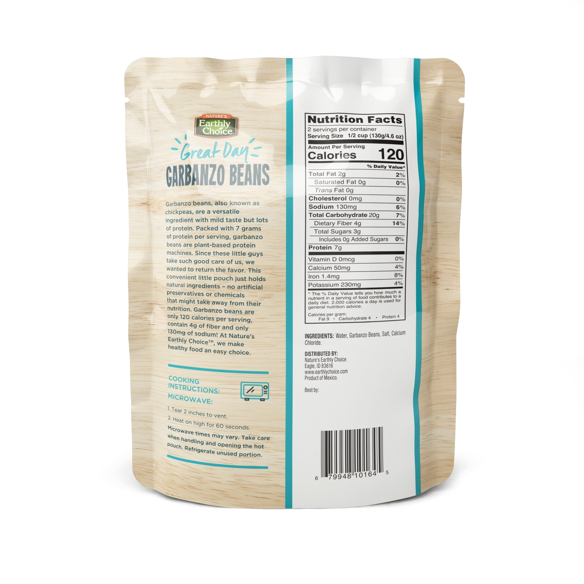 (8 pack) Earthly Choice Nature's Garbanzo Beans Bag Gluten Free, 10 oz