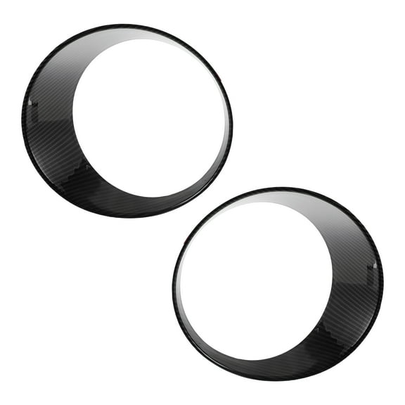 Unique Bargains Headlight Trim Bezel Headlamp Bezel Headlight Cover Decor for Jeep Wrangler 2024 ABS Carbon Fiber Black