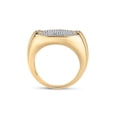 thumbnail image 3 of 10kt Yellow Gold Mens Round Diamond Circle Cluster Ring 5/8 Cttw, 3 of 4