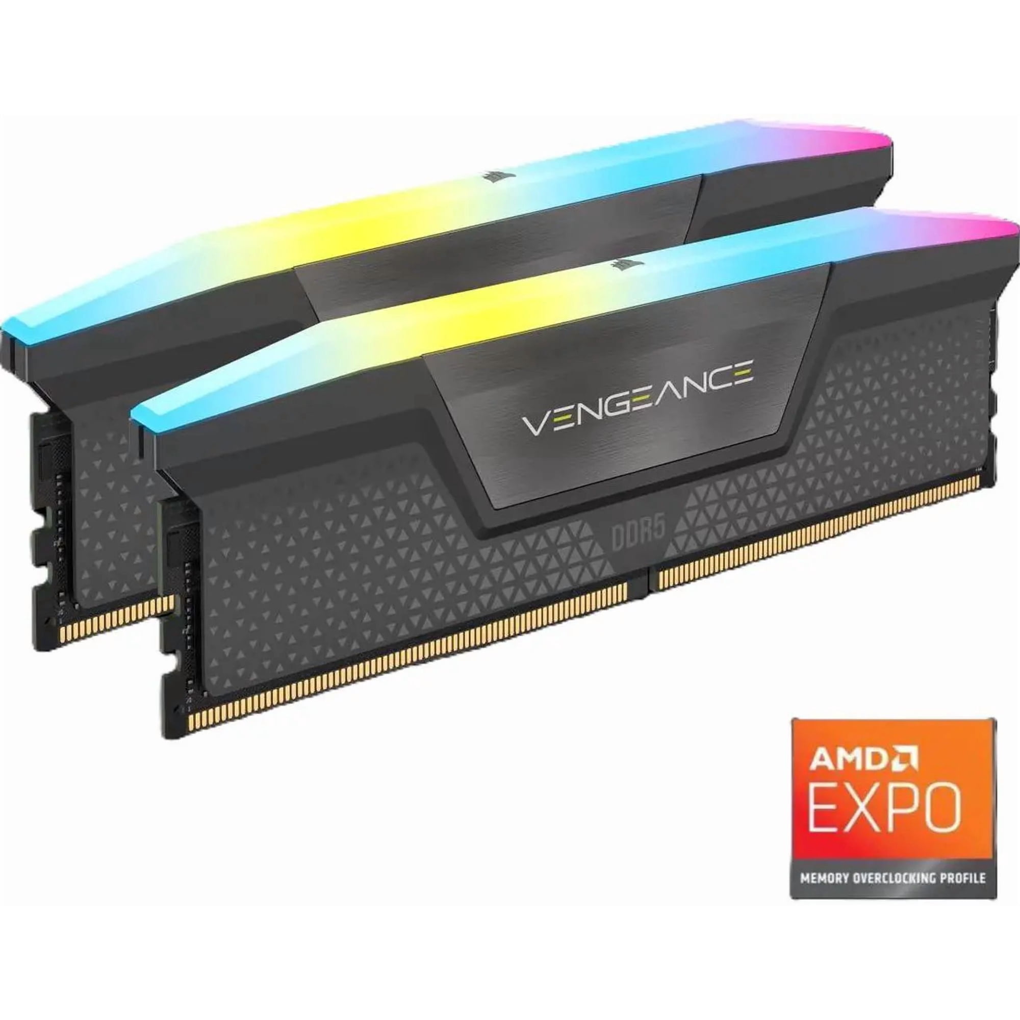 CORSAIR Vengeance RGB 16GB (2 x 8GB) 288-Pin PC RAM DDR5 5200 (PC5 41600) Desktop Memory Model CMH16GX5M2B5200Z40