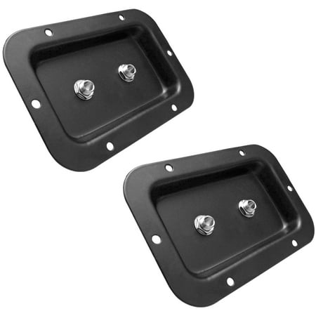 Seismic Audio  - Pair of Dual 1/4 Inch Jack Plates for Guitar PA Speaker Cabinets Black -