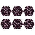 thumbnail image 2 of Pofeuu Breast Cancer Awareness Print Leather Coasters Set of 6, Round Cups Mugs Mat Pad for Home Kitchen Heat Resistant Drink Coasters,Hexagon, 2 of 7