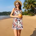 thumbnail image 3 of Fotbe Starfish Shell Vestido de Verano sin Mangas para Mujer – Vestido Midi Línea A, Estilo Camiseta Floral, Vestido Playero Casual y Fluido, 3 of 7