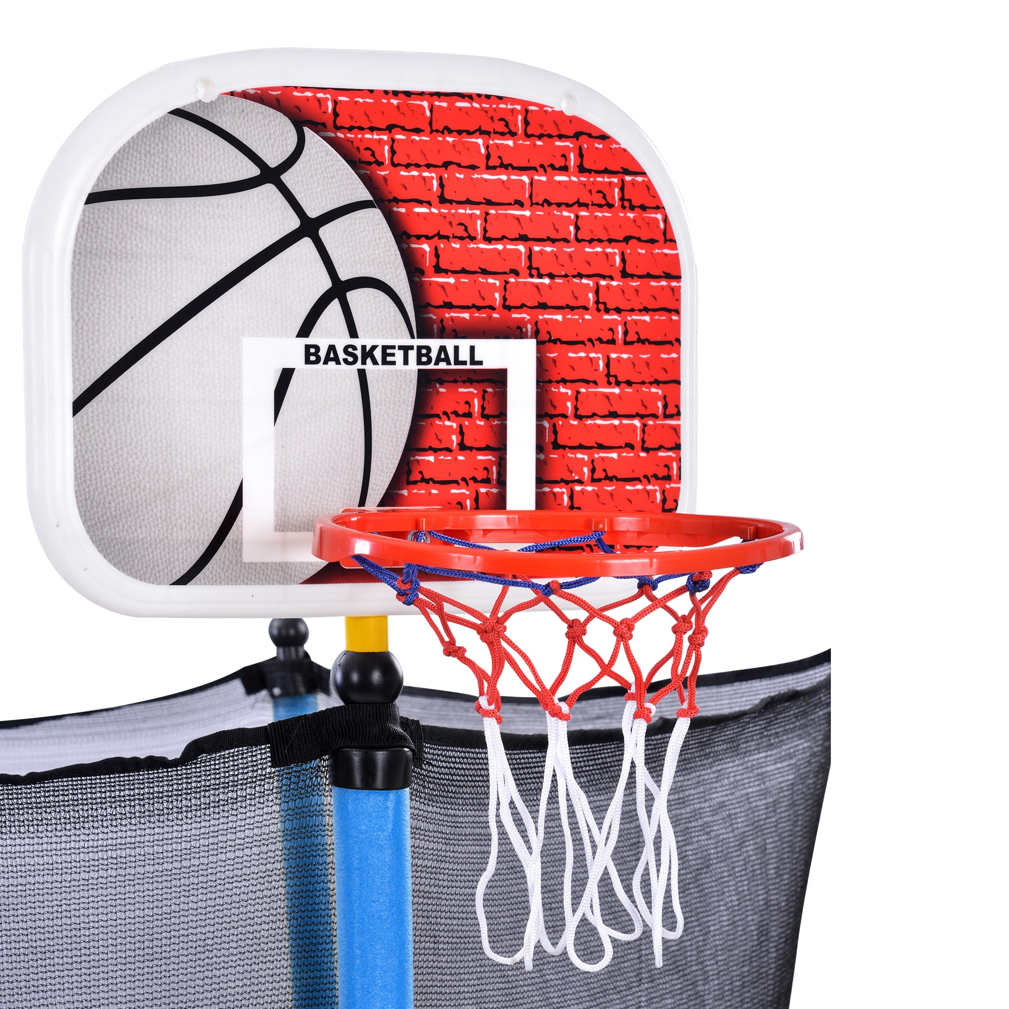 EUROCO 5.5FT Kids Trampoline with Basketball Hoop, Indoor & Outdoor Mini Toddler Trampoline with Enclosure Net, Easy to Assemble