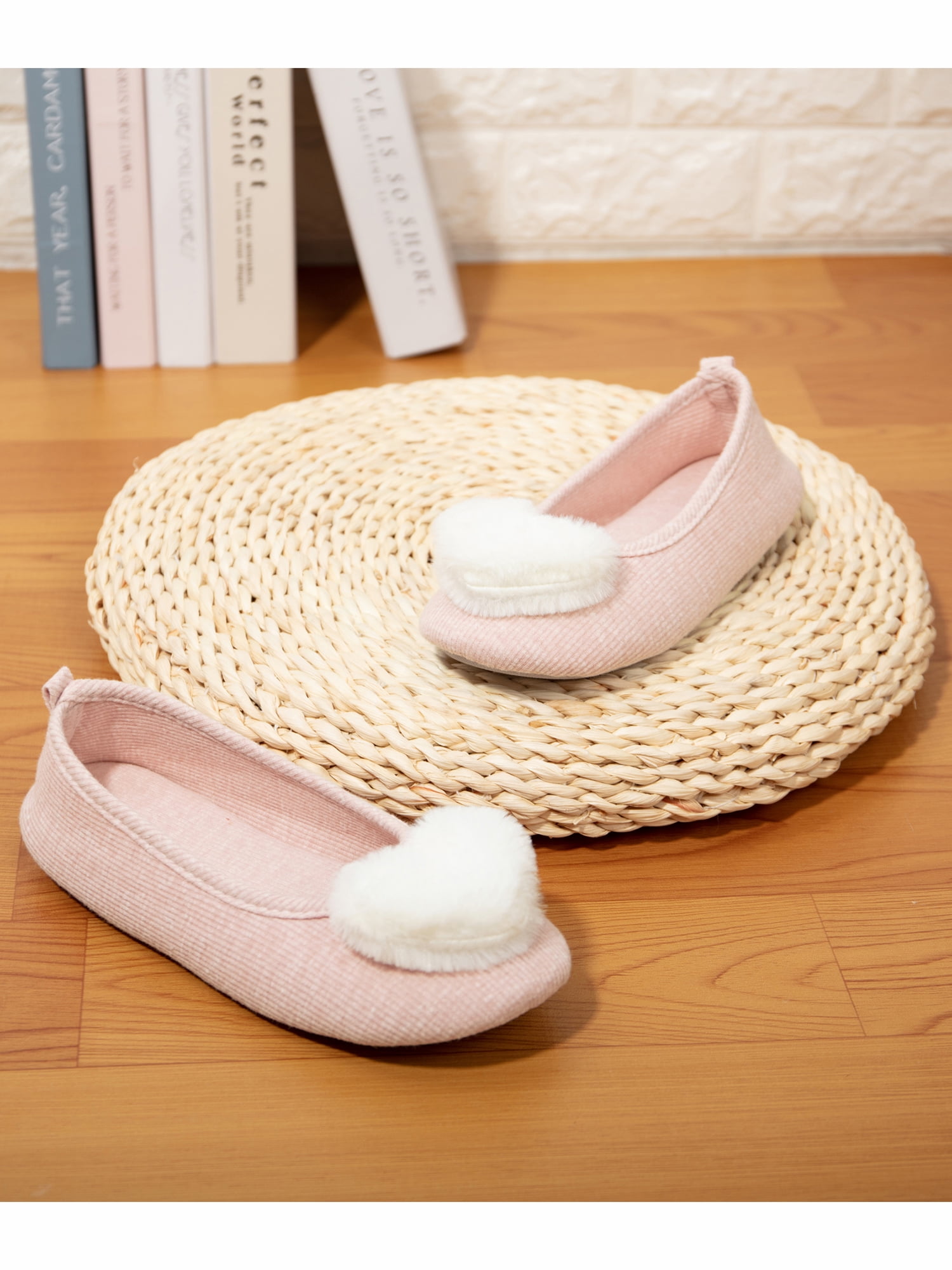 FANNYC Women's Indoor House Bedroom Shoes Comfort Cotton Knit Memory ...