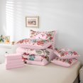 thumbnail image 6 of jejeloiu Bohemian Boho Butterflies 7 Pieces Bedding Comforter Set,Cute Cartoon Flowers Full Bedding Set,Pink Floral Blossom Fitted Sheet Flat Sheet For Adult,Breathable Home Decor Reversible, 6 of 8