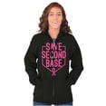 thumbnail image 3 of Breast Cancer Awareness Save Second Womens Plus Size Graphic Zipper Hoodie Brisco Brands 2X, 3 of 5
