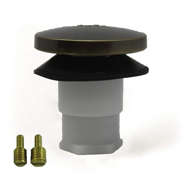 Tapón De Drenaje Para Bañera/Tina De Baño Universal Toe Touch (Actuado Con El Pie En Punta) Que Incluye Accesorios De 3/8"" Y 5/16""
