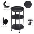 thumbnail image 6 of Side Table, Small Round Side Table for Small Spaces, 3-Tier Round Accent Table Slim Side Table, Modern Small End Table Corner Table Sofa Side Table for Living Room Small Nightstand Bedroom (Black), 6 of 16