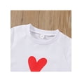 thumbnail image 4 of goowrom Robe Décontractée à Manches Longues pour Filles, Motif Cœur Imprimé Col Rond une Pièce, Blanc/rouge, 4 of 9