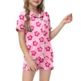 thumbnail image 1 of Pyjamas en Satin pour Garçon Imprimé Manches Courtes Ensemble de Pyjamas Boutonnés Ensemble de Pyjamas Classiques Pjs Enfants Garçons Filles Mode, 1 of 5