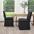 thumbnail image 5 of KINWELL 21" Wide Upholstered Armless Modern Rolling Dining Chairs with Casters Set of 2, Performance Fabric No Assembly Dining Side Chairs for Kitchen Dining Room (Black), 5 of 13