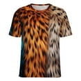 thumbnail image 5 of Leopard Print Pattern Womens Tops Women's Fashion Casual Short Sleeve Flower Print Round Neck Pullover Top Blouse, 5 of 6