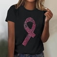 thumbnail image 2 of Trending Now! Kilaqueen Breast Cancer Awareness Shirt for Women Trendy Sequin Glitter Pink Ribbon Graphic Shirts Comfy Short Sleeve Tunic Tops, 2 of 4