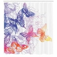 thumbnail image 3 of Ambesonne Watercolor Shower Curtain, Fantasy Butterflies, 69"Wx75"L, Violet Blue Orange Pink, 3 of 3