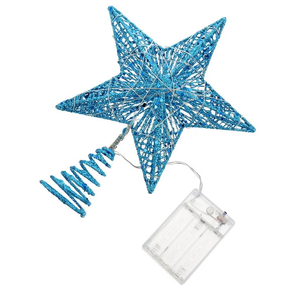 LULULION 1Pc Blue Xmas Tree Star Iron Ornament Reusable Christmas Decor