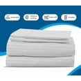 thumbnail image 5 of 600 Thread Count Pima Cotton Sleeper Sofa 4-PCs Sheet Set Full Sofa Size Silver Gray Stripe, Fits (8 Inch Deep), 5 of 6