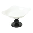 thumbnail image 4 of Frutero de madera de cerámica, bandeja decorativa elevada, cesta para pan, vajilla negro, 4 of 9