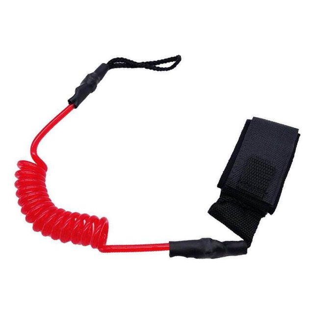 Paddle Safety Rod Elastic Leash Board Elastic Coiled Paddle Boats Raft Stretch Rope Red