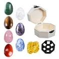 thumbnail image 2 of 7 Pcs Forme d'Œuf Rond en Cristal Porte-Bonheur Collectionneurs Spirituels Boîte en Bois Octogonale, 2 of 8