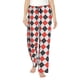 thumbnail image 1 of Balery Red and black argyle Pantalones de pijama para mujer, pijamas ultraligeros, pantalones de estar por casa-Small, 1 of 6