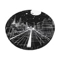 thumbnail image 1 of Balery Futuristic Moonlit Cityscape Fundas de asiento para taburete de bar redondo de tela de terciopelo ajustables que protegen de arañazos y manchas para sillas de 14 a 17 pulgadas.-12 inch, 1 of 7