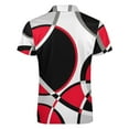 thumbnail image 5 of Red Grey Black Geometric Art Modern Abstract Men Zipper T-shirt Summer Casual Short Sleeve T-shirt Top, 5 of 7