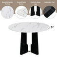 thumbnail image 4 of 5-Piece Round Dining Table Set for 4, 43-Inch Modern Kitchen Table with 4 Upholstered Chairs, Solid Wood & MDF Dining Room Furniture Set, 4 of 9
