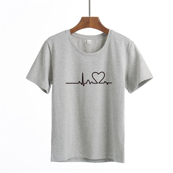 BUIgtTklOP No Boundaries Womens Tops 2023 Clearance Women T-Shirts Casual Harajuku Love Printed Top Tee Summer T Shirt Short Sleeve