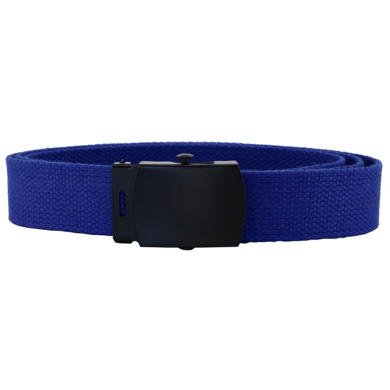 White Adjustable Canvas Military Web Belt With Metal Buckle 32 to 72