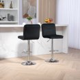 thumbnail image 3 of Set of 2 Modern Bar Stools, 360° Swivel Bar Chair with Back and Metal Footrest, High-Adjustable Counter Stools with Gold/Silver Base, Dining Chair for Kitchen Island, Dining Room, Home Bar, Black, 3 of 9