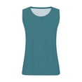 thumbnail image 3 of GIPQJK Plus Size Tank Tops for Women S-4x Crew Neck Sleeveless Tops Loose Solid Beach Blouse Lightweight Sleeveless Tops Vest T-Shirt,Turquoise 4XL, 3 of 5