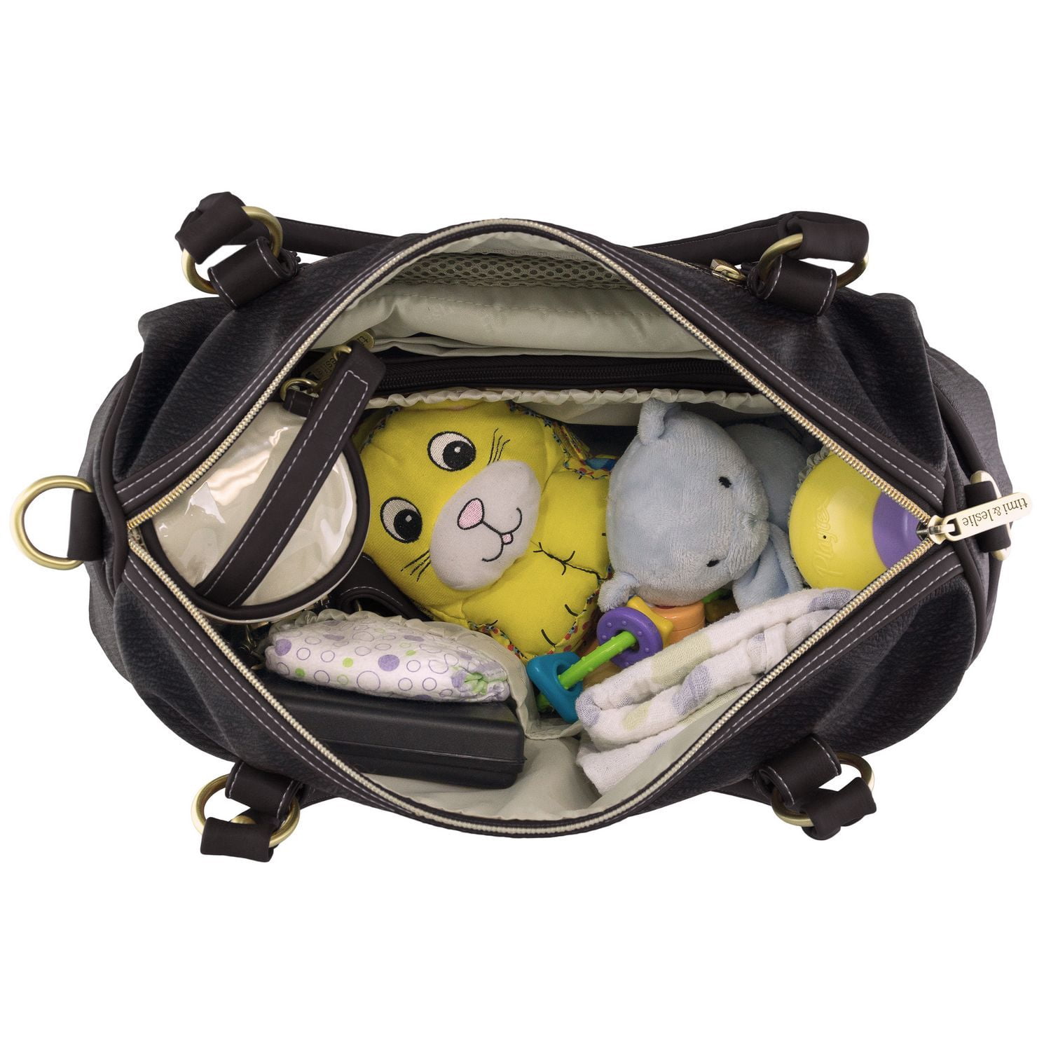 Timi & Leslie Madison 7-Piece Diaper Bag Set - Black Edition