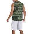 thumbnail image 2 of Naloa Jungle Green Camo USA Flag Basketball Jersey Reversible Men's Mesh Athletic Sports Shirts Training Practice S-4XLXX-Large, 2 of 6