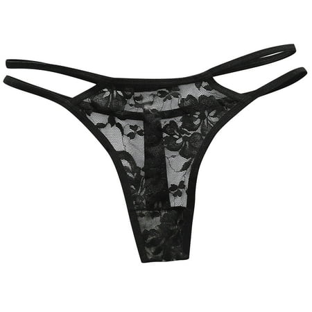 Tuinofas Sexy Underwear For Women Lace Seamless Thong Strappy Lingerie Panties See Through Panties Bridal Undies Tangas Para Mujer