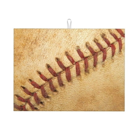 

Tebeau Vintage Baseball Print Dish Drying Mat for Kitchen Counter Dish Drying Pad with Non-slip Rubber Backed Hide Stain Anti Absorbent for Kitchen Counter Drying Mat