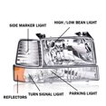 thumbnail image 4 of PIT66 Headlights w/Corner Signal Bumper Headlamps Fit for 1992-1996 Ford F150 F250 F350 Bronco Clear Lens Chrome Housing Amber Reflector, 4 of 9