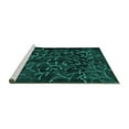 thumbnail image 2 of Ahgly Company Machine Washable Indoor Round Persian Turquoise Blue Bohemian Area Rugs, 3' Round, 2 of 4