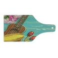 thumbnail image 2 of Music Cutting Board, Ukulele with Hawaii Style Background Wooden Classical Vacation, Decorative Tempered Glass Cutting and Serving Board, Wine Bottle Shape, Yellow Brown Aqua, by Ambesonne, 2 of 5