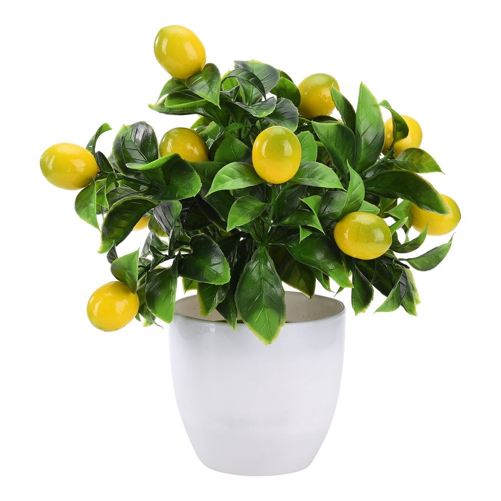 OUSITAID Artificial Lemon Tree Plant Topiary  Potted Fake Plants Flower Home Party Garden Decoration