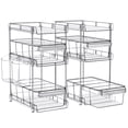 thumbnail image 1 of Organizador de baño WAKISA de 3 niveles transparente con cajones extraíbles, set de 2 piezas, 1 of 9