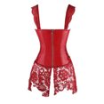 thumbnail image 2 of Grebrafan Corset Viking Cosplay Femme Bustier en Cuir à Baleines Rouge TTG, 2 of 3