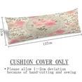 thumbnail image 3 of Body Pillow Cover Vintage Floral Shabby Chic Roses Lace Frame Pink Flowers Bouquets with Green Leaves Long Pillow Case Protector with Zipper Decorative Large Pillowcases for Couch,Bedroom 20"x54", 3 of 6