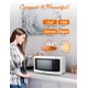 thumbnail image 4 of COMMERCIAL CHEF Microondas de 1.6 pies cúbicos con 10 niveles de potencia, microondas pequeño con botón de bloqueo de seguridad para niños, microondas de 1100 vatios con paneles de control digital, mi, 4 of 5
